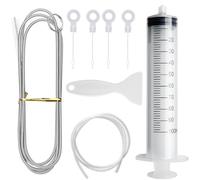 Voarge 8 Pieces Refrigerator Cleaning Set, Refrigerator Brushes + 100 ml Syringe + Refrigerator Cleaning Tube + Anti-Ice Scraper + 4 Drain Hole Inserts
