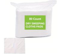 Voarge 80 Count Dry Sweeping Cloths Pads, Disposable Duster Mop Refills Wipes for Floor Cleaning & Dusting for Dry & Wet Mopping, 20 × 29 cm
