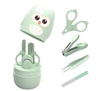 VOARGE Baby Nail Care Set Newborns, Baby Care Baby Manicure Set with Safe Baby Nail Clippers, Scissors, Tweezers and Nail File, Cute Owl Gift Packaging (Blue)