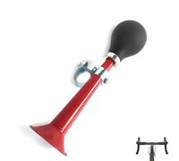 Voarge Bicycle Horn, Portable Retro Cycling Metal Air Horn with Metal Frame for Mountain Bikes, Beach Cars and Camping Vehicles (Red)