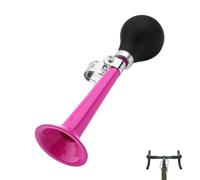 Voarge Bicycle Horn, Portable Retro Cycling Metal Air Horn with Metal Frame for Mountain Bikes, Beach Cars and Camping Vehicles (Pink)