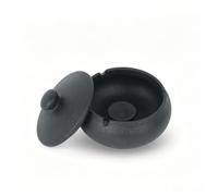 Voarge Ceramic Ashtray with Lids, Windproof, Indoor Outdoors Smell Proof Ashtrays, Vintage Ceramic Blue Glazed Cracker Glaze Design, Desktop Smoking Ashtray for Home and Office Decor, Black