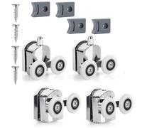 Voarge Curved Shower Door Rollers, 23mm, 4 Pack, Aluminium, Anti-Collision Lock, Roller Type