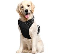 Voarge Dog Harness Large Dog No Pull Pet Harness with 2 Leash Clips, Reflective Strips, No-Choke with Easy Control Handle for Training or Walking, Medium Large Dog Vest Harness, Black, M