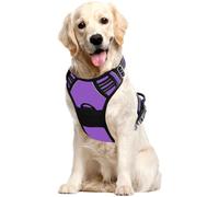 Voarge Dog Harness Large Dog No Pull Pet Harness with 2 Leash Clips, Reflective Strips, No-Choke with Easy Control Handle for Training or Walking, Medium Large Dog Vest Harness, Purple, S
