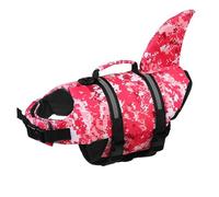 Voarge Dog Life Vest, Swimming Float Jacket Adjustable, Dog Life Jacket for Small, Medium, Large Dogs with Rescue Handle Flotation Vest (Red floral, XL)