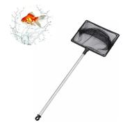 Voarge Fish Tank Net Small Net for Cleaning, Fish Net with Extendable 10.8-19.9 Inch Long Handle, Black