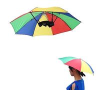 Voarge Head Umbrella Hats, Umbrella with Elastic Band Fishing Umbrella Hat for Adults Kids Folding Umbrella Hat for Outdoor Golf Camping Gardening Festival, Diameter 53cm