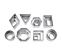 Voarge Mini Geometric Cookie Cutter Set, 24 Pieces Metal Cookie Cutters Set Simple Edge Geometric Shapes Mini Cutter DIY Tools for Kitchen, Baking, Halloween, Christmas Octagon.
