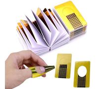 VOARGE Nail Stencils (200 Pieces) Modelling Stencil Self Adhesive for Gel Nails & Nail Extension Golden Stencils, Adhesive Square for Artificial Nail Modelling