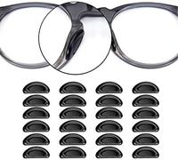 Voarge Pack of 24 Adhesive Eye Glasses Nose Pads, D Shape Stick on Non-Slip Soft Silicone, Non-Slip Self-Adhesive Nose Pads, Glasses Pads, Silicone Ovals, 15 mm, black, 24 Stück (1er Pack)