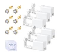 Voarge Pack of 6 Disposable Ear Piercing Guns, Sterile Safety Ear and Nose Piercing Gun Kit, Painless Self-Piercing Tool with Ear Stud, Asepsis Piercing Kit, Stainless Steel