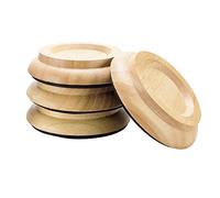 VOARGE Piano Caster Cups, Hardwood Floor Protectors, Set of 4 Natural Oak, Non-Slip, Piano Foot Pads