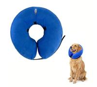 Voarge Protective Inflatable Collar for Dogs and Cats, Adjustable Soft Protection Collar for Surgery Recovery, Prevent Licking Wound, Does Not Block Vision (Blue, S)