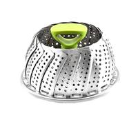 Voarge Stainless Steel Steamer Insert for Pot, with Anti-Hot Extendable Handle and Non-Slip Legs, Foldable Steamer Insert for Veggie Fish Seafood Cooking (Leaf Shape)