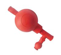 Voarge Three Port Three Way Pipette Suction Ball, Three Way Quantitative Suction Ball, Laboratory Pipette Filler, Rubber, Red