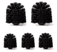 Voarge Toilet Replacement Brush Head Set of 5 Loose Toilet Brush Head Made of Plastic Diameter 8 cm Black