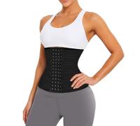 Voarge Waist Trainer Belt Adjustable Back Support Workout Belly Band, Instant Tummy Control, Double-Compression Waist Cincher for a Slimmer Silhouette, Unisex Black