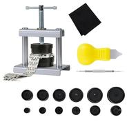 Voarge Watch Press Set for Watch Repair, Watch Tool Set, Pressing Tool, Watch Press, Case Closer with 12 Pressure Plates, Plastic Inserts, Precision Mechanics Watch Tool, Watch Opener, silver