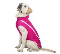 Voarge Waterproof Dog Coat Winter Warm Jacket, Dogs Pet Fleece Vest with Smooth Zipper, Puppy Outdoor Coats for Bulldog, Golden Retriever, Labrador, Pink, 2XL