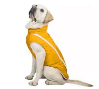 Voarge Waterproof Dog Coat Winter Warm Jacket, Dogs Pet Fleece Vest with Smooth Zipper, Puppy Outdoor Coats for Bulldog, Golden Retriever, Labrador, Yellow, 4XL