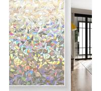 Voarge Window Film, Opaque, Self-Adhesive, 3D Rainbow Colour Effect Under Light, Privacy Film, Window, Colourful, Opaque, Self-Adhesive, Colourful Decoration for Your Home, 44.5 x 200 cm