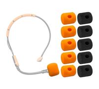 Voarmaks 10 Pcs Mic Covers Pop Filter Compatible with Shure SM31FH SM31 Fitness Headset, PGA31, P31 Headset Microphone Bulk Value Bundle Windscreen, Orange+Black