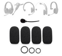 Voarmaks 4-Pack Mic Foam Covers Compatible with BlueParrott B250 B350 B450 B550 C400 S450 Noise Canceling Headset Microphone + 12 O-Rings in 3 Sizes-For Various Microphone Sizes Windscreen Pop Filter