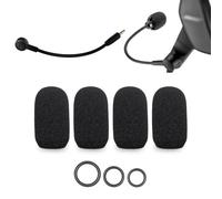 Voarmaks 4-Pack Mic Foam Covers Compatible with Bose ProFlight Series 2, Audeze Maxwell, Xbox, PS5 Headsets + 12 O-Rings in 3 Sizes - For Various Mic Sizes - Microphone Windscreen Pop Filter
