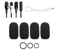 Voarmaks 4-Pack Mic Foam Covers Compatible with Razer BlackShark V2 / V2 Pro / V2 X/Kaira Pro, Kraken Gaming Headset + 12 O-Rings in 3 Sizes - For Various Microphone Sizes - Windscreen Pop Filter