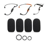 Voarmaks 4-Pack Mic Foam Covers Compatible with Shure SM31 FT, SM35, PGA31-TQG Condenser Microphone, WH20 Headset, BLX14/P31 Wireless Microphone System + 12 O-Rings in 3 Sizes - Windscreen Pop Filter