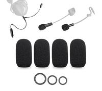 Voarmaks 4-Pack Mic Foam Covers Compatible with V-MODA BoomPro Microphone, Antlion ModMic Wireless Boom Microphone for Headphone + 12 O-Rings in 3 Sizes - Windscreen Pop Filter, High Density