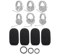 Voarmaks 4-Pack Quantum Series Mic Covers Pop Filter Windscreen Compatible with JBL Quantum One, Q1, 100 200 300 350 360 400 600 610 800 810 910 Gaming Headset + 12 O-Rings in 3 Sizes