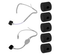 Voarmaks 5 Pcs Mic Covers Windscreens Compatible with YesMic, Soundtechnic FITNESS 1, AKG HC644-MD, C520, C555, C544, CAD Audio C98 Drum Mic, Clubs Mic Microphone Headphone Pop Filters, Black