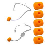 Voarmaks 5 Pcs Mic Covers Windscreens Compatible with YesMic, Soundtechnic FITNESS 1, AKG HC644-MD, C520, C555, C544, CAD Audio C98 Drum Mic, Clubs Mic Microphone Headphone Pop Filters, Orange
