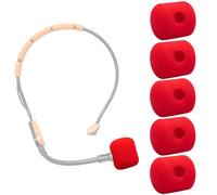 Voarmaks 5 Pcs SM31 Mic Covers Compatible with Shure SM31 P31 PGA31-TQG SM31FT, BLX14/SM31 BLX14/P31 Wireless Microphone/Headset System, High Density Foam Microphone Pop Filter Windscreen, Red