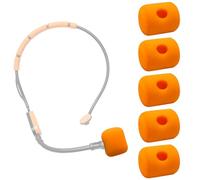 Voarmaks 5 Pcs SM31 Mic Covers Compatible with Shure SM31 P31 PGA31-TQG SM31FT, BLX14/SM31 BLX14/P31 Wireless Microphone/Headset System, High Density Foam Microphone Pop Filter Windscreen, Orange
