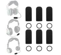 Voarmaks 6-Pack DC Mic Cover Kit - Compatible with David Clark DC One-X/PRO-X2/DC-Pro X/H10-13.4/H10-60/H20 Headsets & M-7/M-4/M-5/M-77/DC-87 Microphones - 6 Slim Foam Covers + 6 O-Rings
