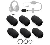Voarmaks 6-Pack Microphone Foam Compatible with CARDO PACKTALK, FREECOM X, Spirit Series, Motorcycle Helmet Mic Cover Replacement Parts Windscreen Pop Filter + 12 O-Rings in 3 Sizes