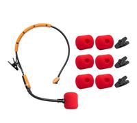 Voarmaks 6 Pcs SM31 Mic Covers + 3 Clips Compatible with Shure SM31 PGA31 Microphone, RK379 RK377 Fitness Headset, Accessory Kit for Microphone Windscreens Pop Filters, Red