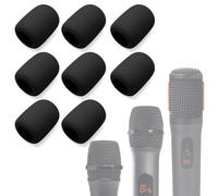Voarmaks 8-Pack Foam Mic Cover Compatible with JBL PartyBox Wireless Mic Microphones, Wireless Two Microphone System, PartyBox Mic 100 Wird Microphone Sponge Windscreen Pop Filter, Black