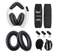Voarmaks A20 Replacement Ear Pads Upgrade Headband Cushion Pad Compatible with Bose A20 Aviation Headset, Protein Leather, Noise Isolation Memory Foam, Including Foam Filter Inserts, 3 A20 Mic Covers