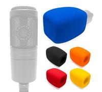 Voarmaks AT2020 Windscreen Foam Mic Cover Compatible with Audio-Technica AT2020 AT2035 AT2040 AT2050 ATR2500 ATR2500X AT4040 AT4033A AT4050 BP40, 1 Pcs Rectangular Prism Microphone Pop Filter, Blue