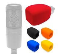 Voarmaks AT2020 Windscreen Foam Mic Cover Compatible with Audio-Technica AT2020 AT2035 AT2040 AT2050 ATR2500 ATR2500X AT4040 AT4033A AT4050 BP40, 1 Pcs Rectangular Prism Microphone Pop Filter, Red