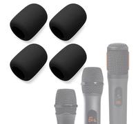 Voarmaks Foam Mic Cover Compatible with JBL PartyBox Wireless Mic Microphones, Wireless Two Microphone System, PartyBox Mic 100 Wird Microphone Sponge Windscreen Pop Filter 4-Pack, Black
