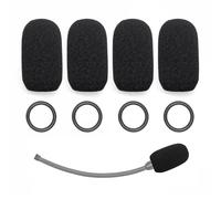 Voarmaks Mic Cover, 4 Pack Chubby Microphone Foam Covers & 4 Silicone O-Rings Compatible with Bose A20, A30, A10 Aviation Headsets, High-Density Sponge Windscreen