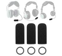 Voarmaks Mic Cover for David Clark H10-13.4,DC One-X,PRO-X2,DC-Pro X,H10,H20 Series Aviation Headsets & M-7/M-4/M-5/M-77/DC-87 Microphones - 3 Foam Covers + 3 O-Rings Kit