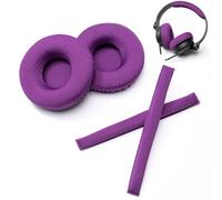 Voarmaks Rainbow Color Ear Pads Headband Cushion Kits Compatible with Sennheiser HD25 HD250BT HD25-ll HD25S Il HMD25 Headphone Foam Covers (PurplePolyester Sets)