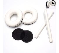 Voarmaks Rainbow Color Ear Pads Headband Cushion Kits Compatible with Sennheiser HD25 HD250BT HD25-ll HD25S Il HMD25 Headphone Foam Covers (White Sets)
