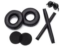 Voarmaks Rainbow Color Ear Pads Headband Cushion Kits Compatible with Sennheiser HD25 HD250BT HD25-ll HD25S Il HMD25 Headphone Foam Covers (Black Sets)